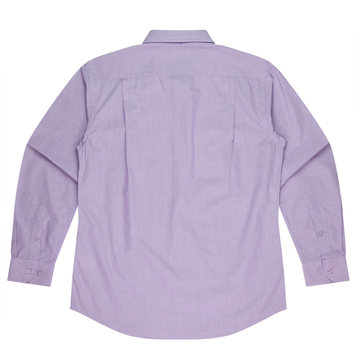 GRANGE MENS SHIRT LONG SLEEVE - MAUVE - RUNOUT
