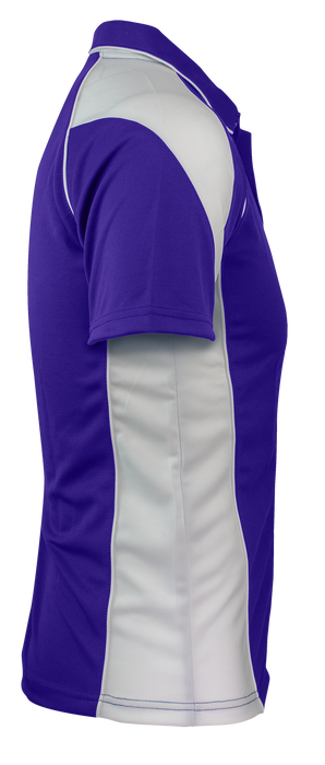 PREMIER MENS POLOS - PURPLE/WHITE - RUNOUT