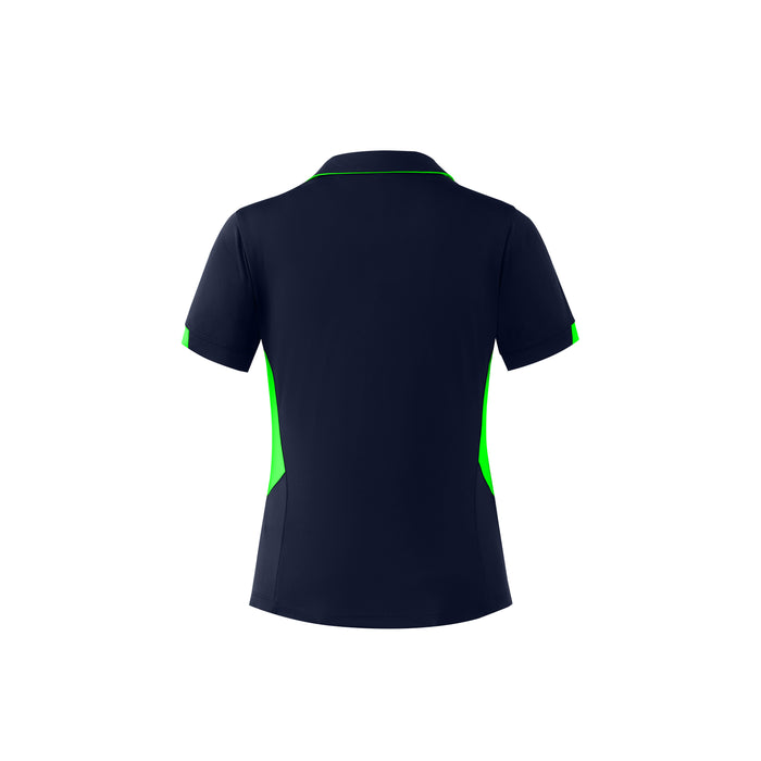 TASMAN LADY POLOS - NAVY/NEON GREEN