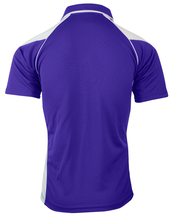 PREMIER MENS POLOS - PURPLE/WHITE - RUNOUT