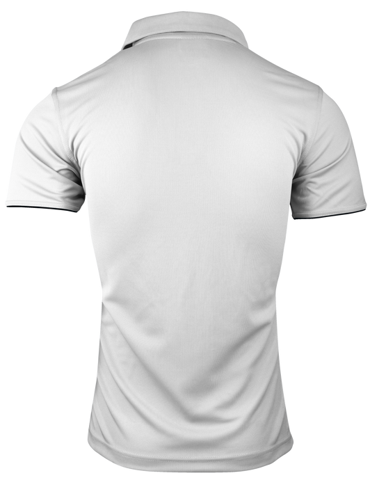 YARRA MENS POLOS - WHITE/NAVY - RUNOUT