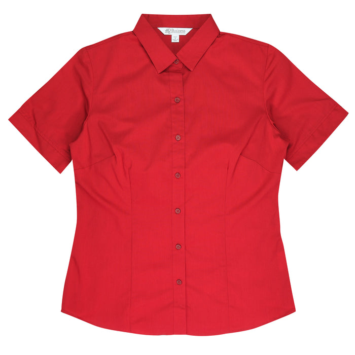 MOSMAN LADY SHIRT SHORT SLEEVE - RED - RUNOUT