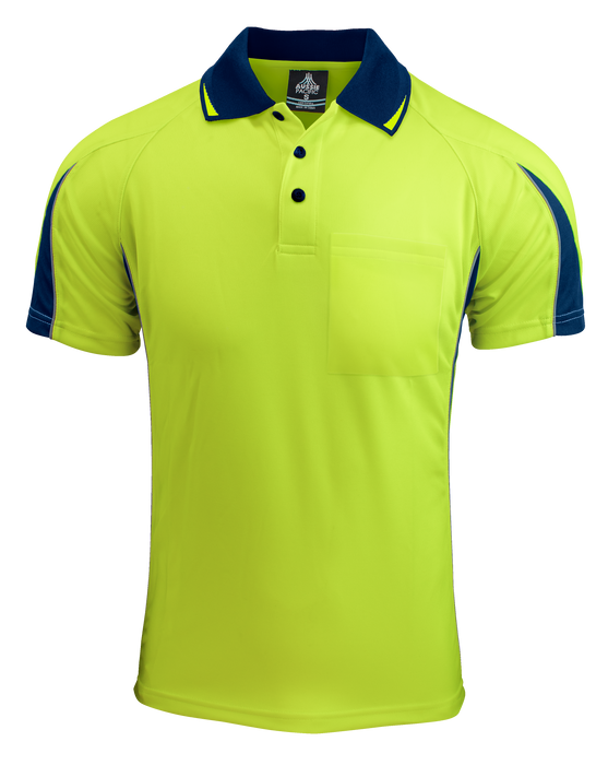 EUREKA MENS POLOS - YELLOW/NAVY - RUNOUT