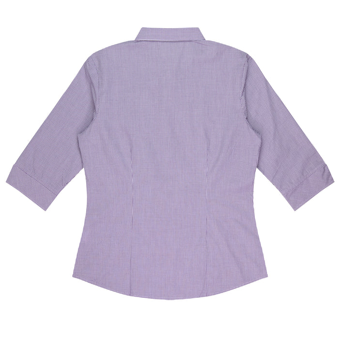 TOORAK LADY SHIRT 3/4 SLEEVE - PURPLE/WHITE - RUNOUT