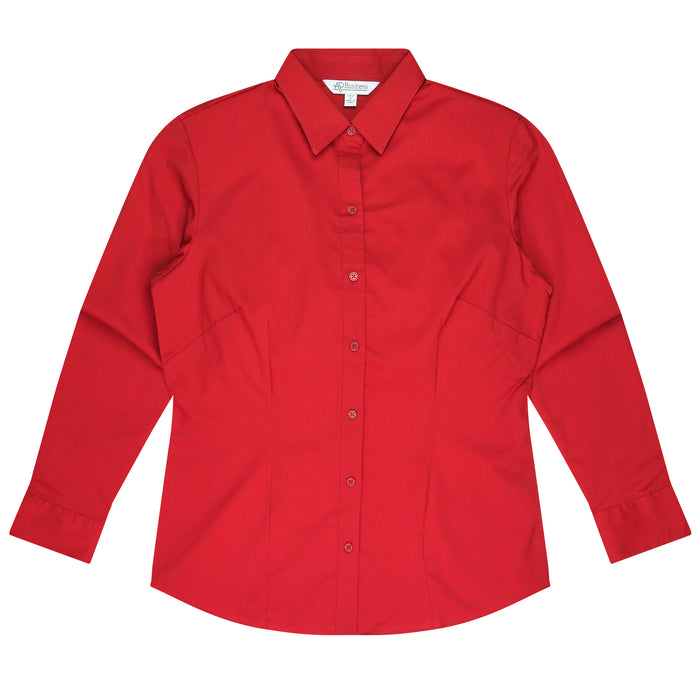 MOSMAN LADY SHIRT LONG SLEEVE - RED - RUNOUT