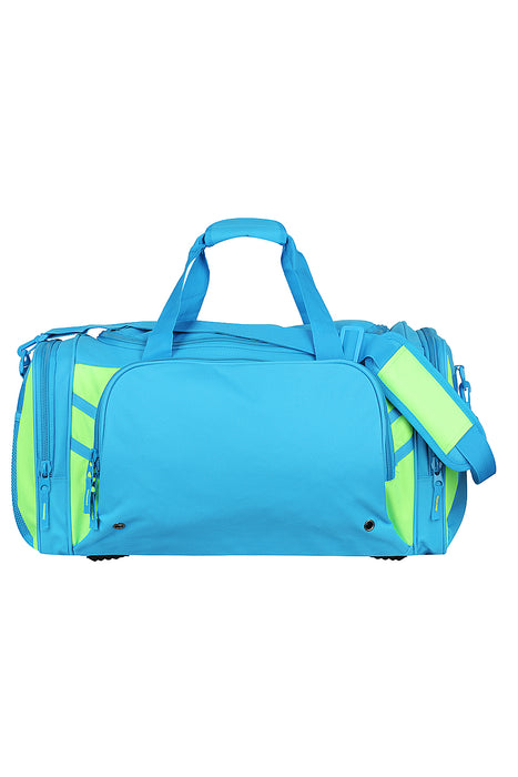 TASMAN SPORTSBAG - CYAN/NEON GREEN - RUNOUT