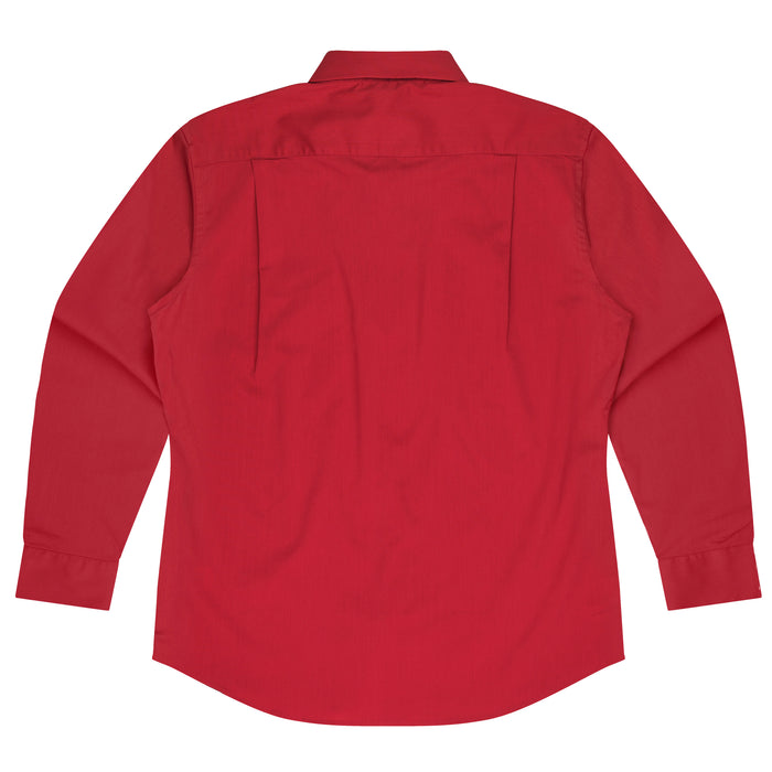 MOSMAN MENS SHIRT LONG SLEEVE - RED - RUNOUT