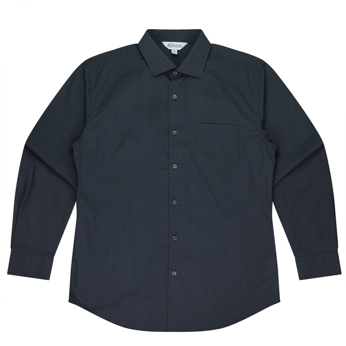 GRANGE MENS SHIRT LONG SLEEVE - SHADOW GREY - RUNOUT