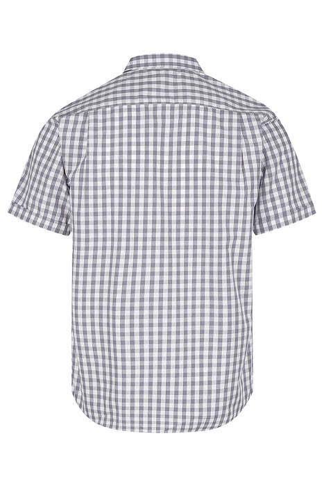 DEVONPORT MENS SHIRT SHORT SLEEVE - CHARCOAL/SILVER - RUNOUT