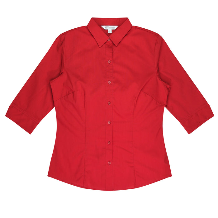 MOSMAN LADY SHIRT 3/4 SLEEVE - RED - RUNOUT