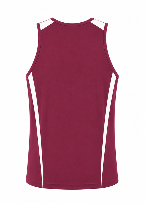 EUREKA MENS SINGLETS - MAROON/WHITE - RUNOUT