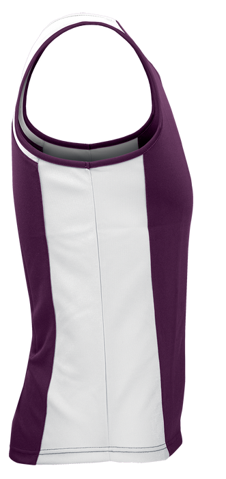 PREMIER MENS SINGLETS - BURGUNDY/WHITE - RUNOUT