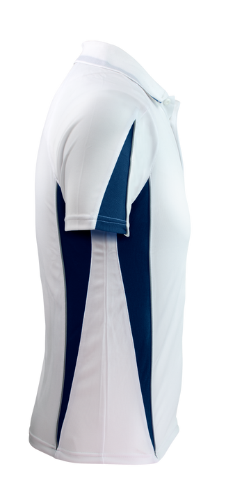 EUREKA MENS POLOS - WHITE/NAVY - RUNOUT