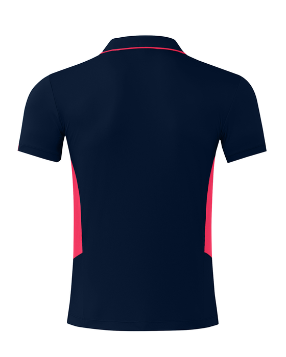 TASMAN MENS POLOS - NAVY/NEON PINK