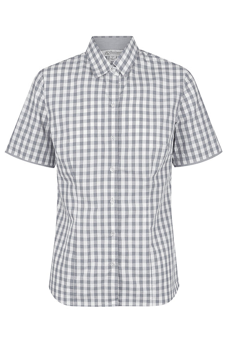 DEVONPORT LADY SHIRT SHORT SLEEVE - CHARCOAL/SILVER - RUNOUT
