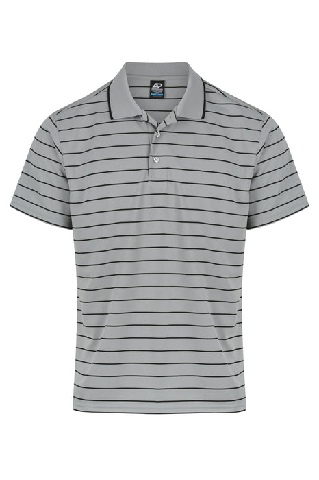 VAUCLUSE MENS POLOS - SILVER/BLACK - RUNOUT