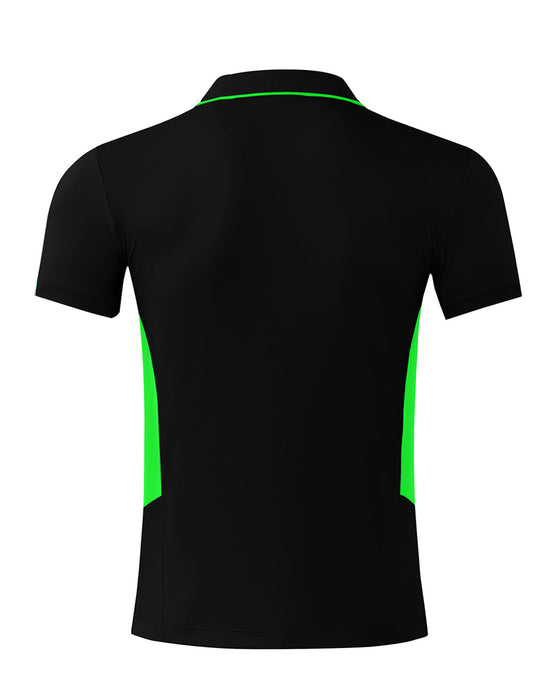 TASMAN MENS POLOS - BLACK/NEON GREEN