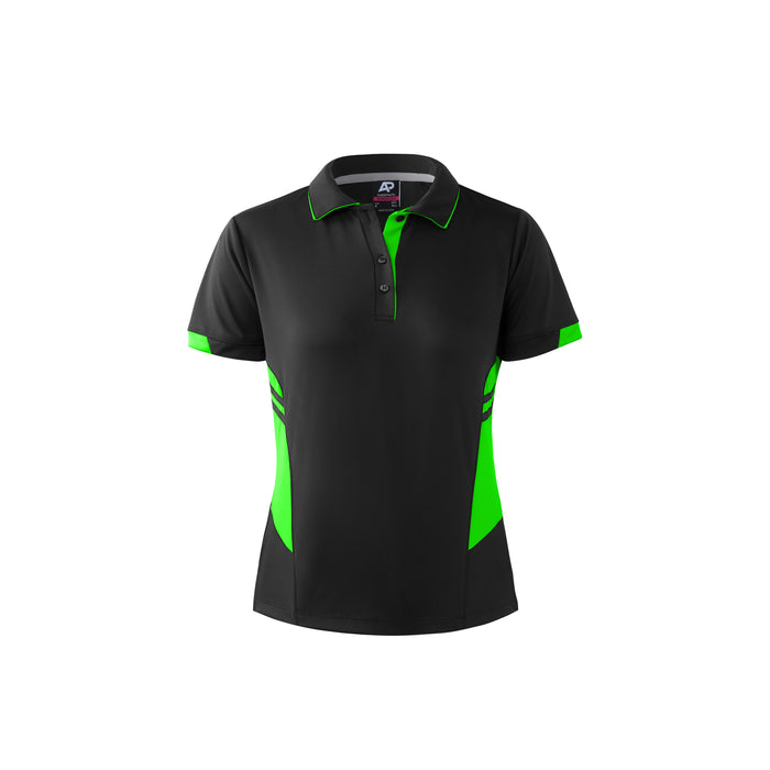 TASMAN LADY POLOS - SLATE/NEON GREEN