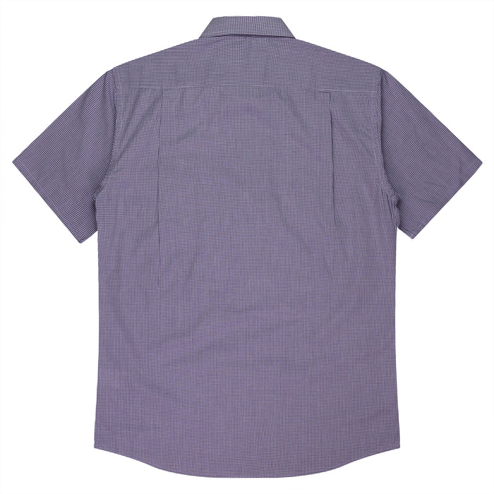 TOORAK MENS SHIRT SHORT SLEEVE - PURPLE/WHITE - RUNOUT