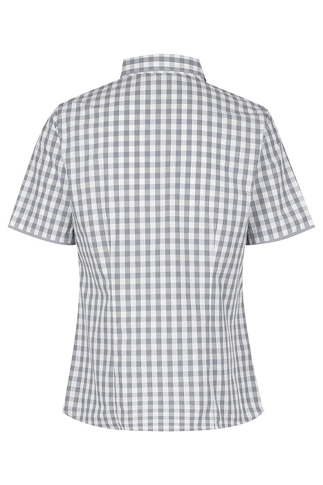 DEVONPORT LADY SHIRT SHORT SLEEVE - CHARCOAL/SILVER - RUNOUT