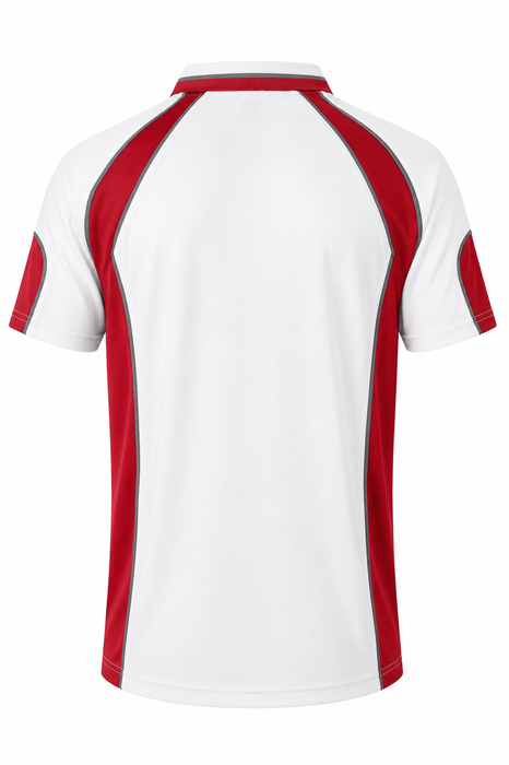 MURRAY MENS POLOS - WHITE/RED - RUNOUT