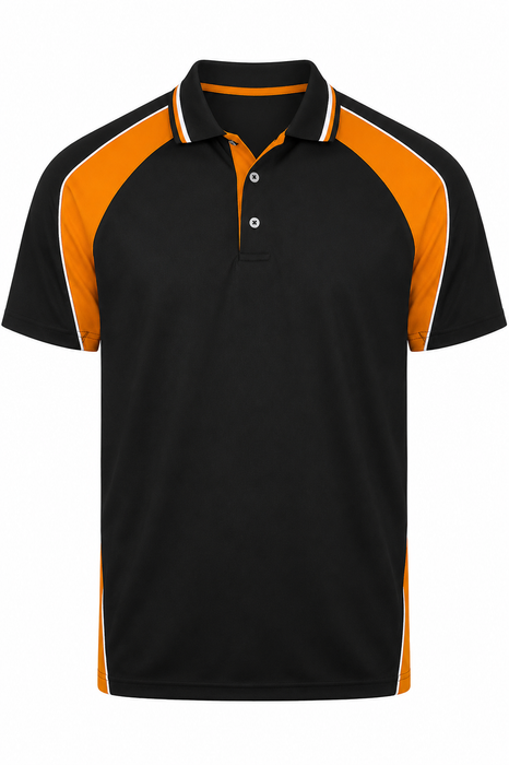 PANORAMA KIDS POLOS - BLK/ELEC. ORG/WHT - RUNOUT