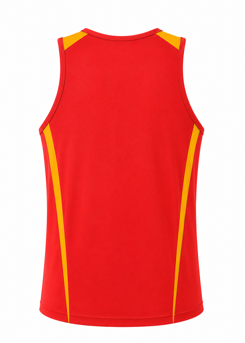 EUREKA MENS SINGLETS - RED/GOLD - RUNOUT