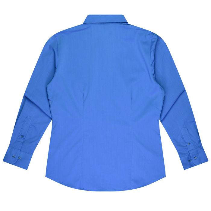 MOSMAN LADY SHIRT LONG SLEEVE - MID BLUE - RUNOUT