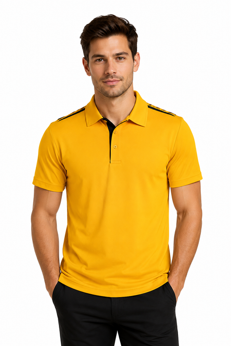 PATERSON MENS POLOS - GOLD/BLACK - RUNOUT
