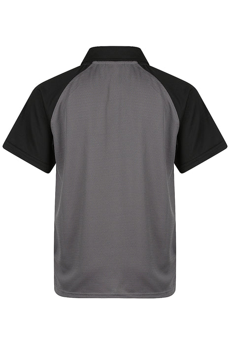 MANLY KIDS POLOS - CHARCOAL/BLACK - RUNOUT