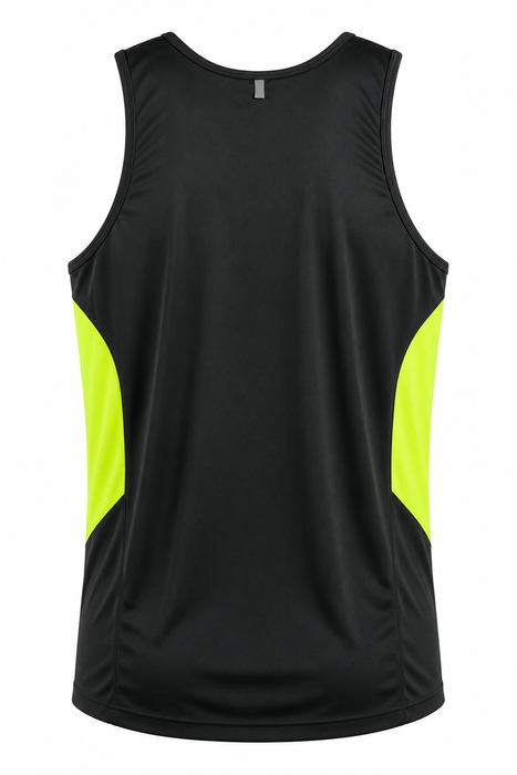 TASMAN MENS SINGLETS - SLATE/NEON YELLOW - RUNOUT