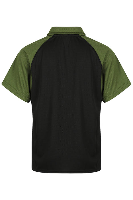 MANLY KIDS POLOS - BLACK/ARMY GREEN - RUNOUT