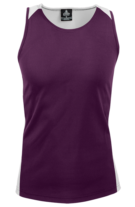 PREMIER MENS SINGLETS - BURGUNDY/WHITE - RUNOUT