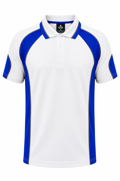 MURRAY MENS POLOS - WHITE/ROYAL - RUNOUT