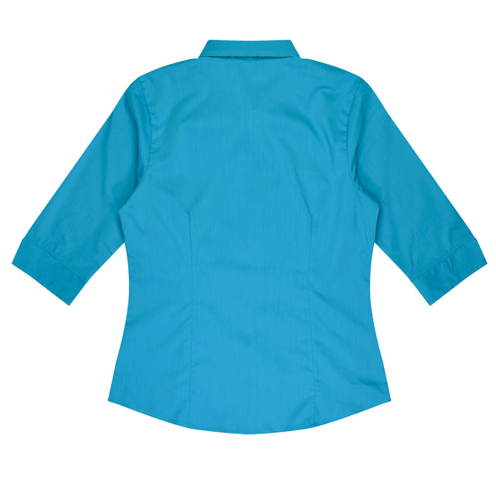 MOSMAN LADY SHIRT 3/4 SLEEVE - AQUA - RUNOUT