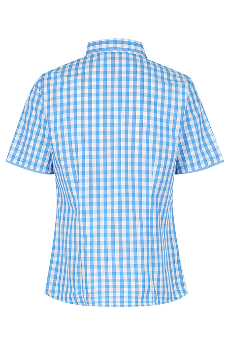 DEVONPORT LADY SHIRT SHORT SLEEVE - MID BLUE/SKY - RUNOUT