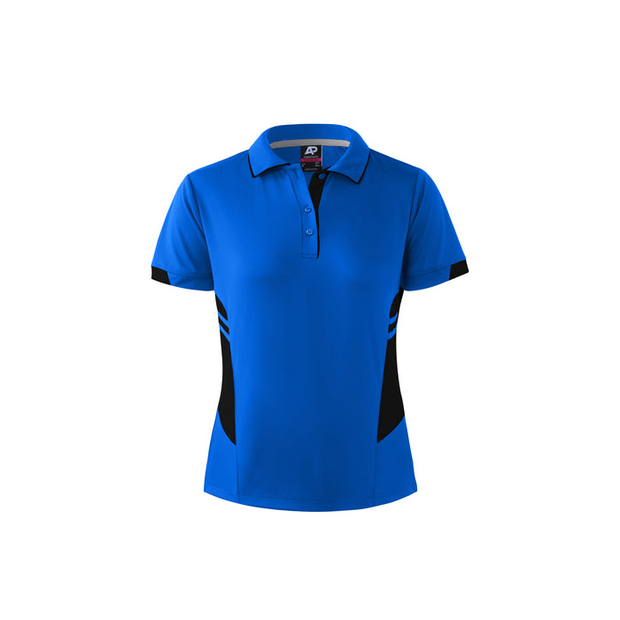 TASMAN LADY POLOS - CYAN/BLACK
