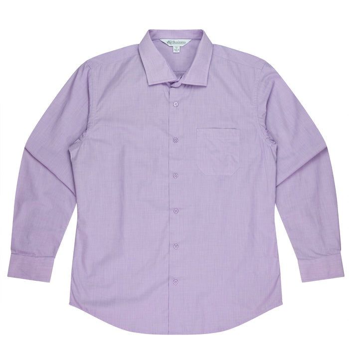 GRANGE MENS SHIRT LONG SLEEVE - MAUVE - RUNOUT