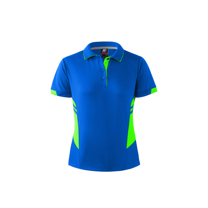 TASMAN LADY POLOS - CYAN/NEON GREEN