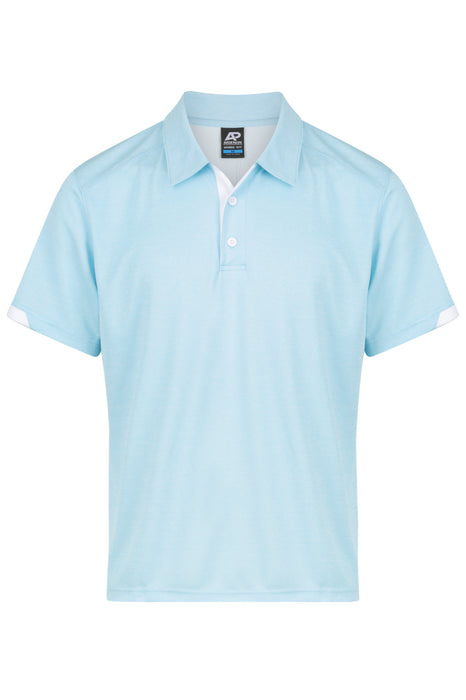 MORRIS MENS POLOS - LIGHT BLUE/WHITE