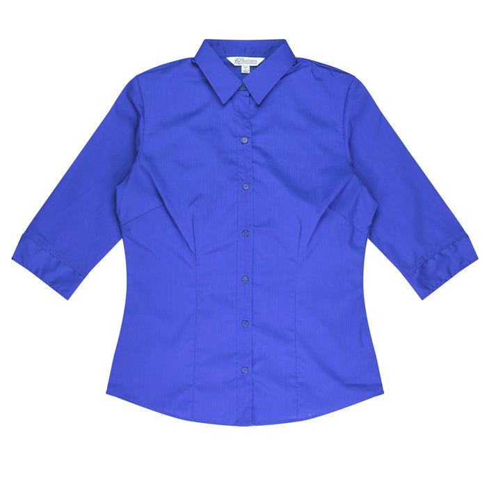 MOSMAN LADY SHIRT 3/4 SLEEVE - ROYAL - RUNOUT