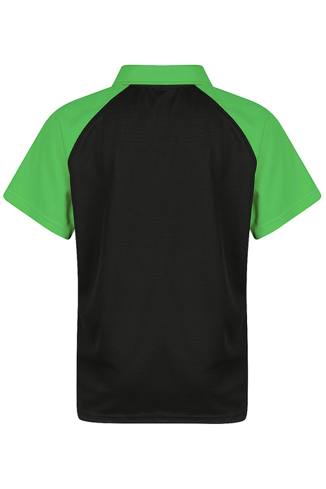 MANLY KIDS POLOS - BLACK/KAWA GREEN - RUNOUT