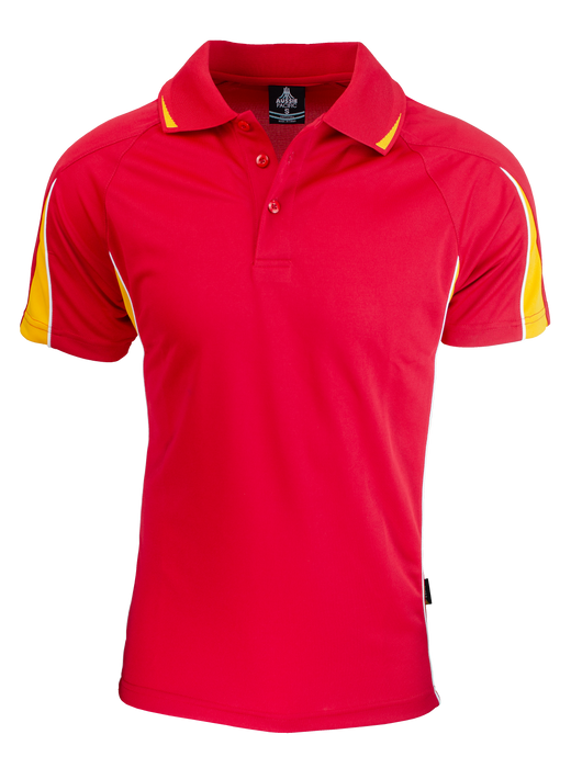 EUREKA MENS POLOS - RED/GOLD - RUNOUT