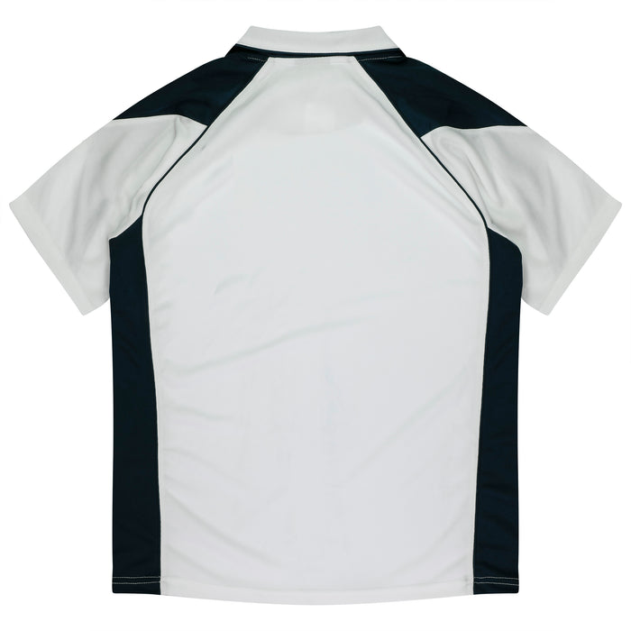 PREMIER MENS POLOS - WHITE/NAVY - RUNOUT