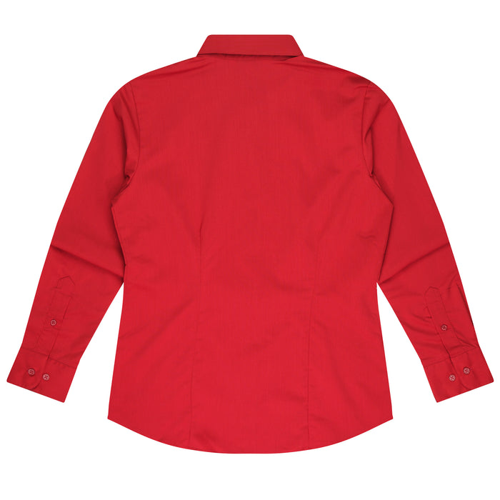MOSMAN LADY SHIRT LONG SLEEVE - RED - RUNOUT