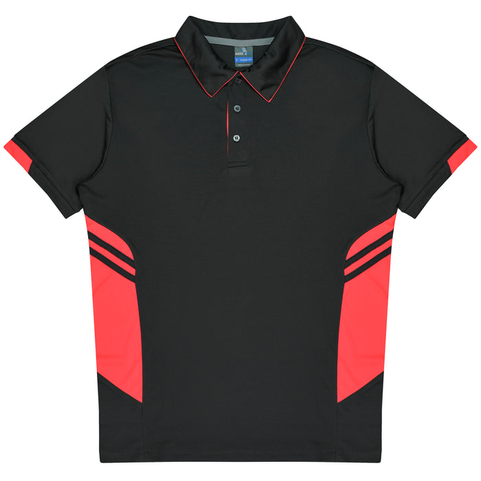 TASMAN MENS POLOS - SLATE/NEON PINK - RUNOUT