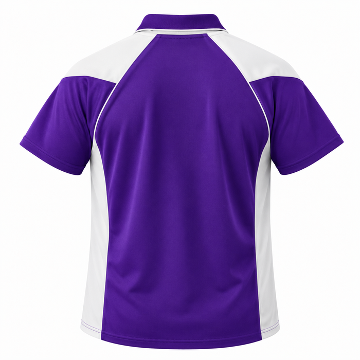 PREMIER MENS POLOS - PURPLE/WHITE - RUNOUT