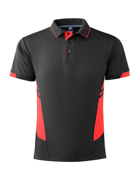TASMAN MENS POLOS - SLATE/NEON PINK - RUNOUT
