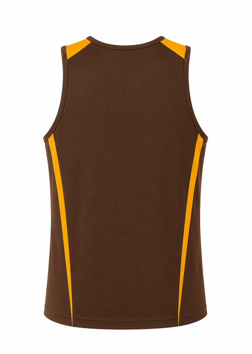 EUREKA MENS SINGLETS - CHOCOLATE/GOLD - RUNOUT