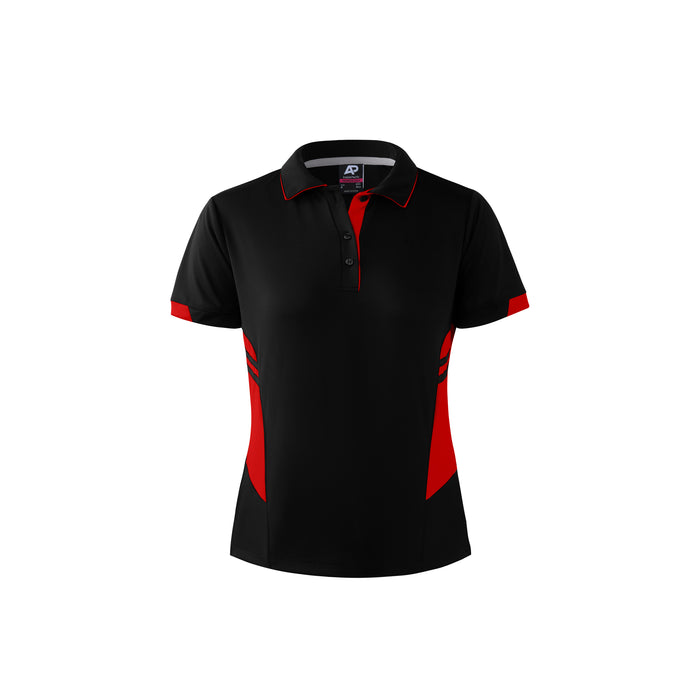 TASMAN LADY POLOS - BLACK/RED